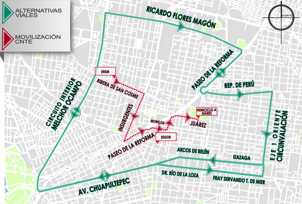 Avanza marcha de la CNTE rumbo a Segob