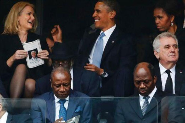 La “selfie” de Obama y el disgusto de Michelle