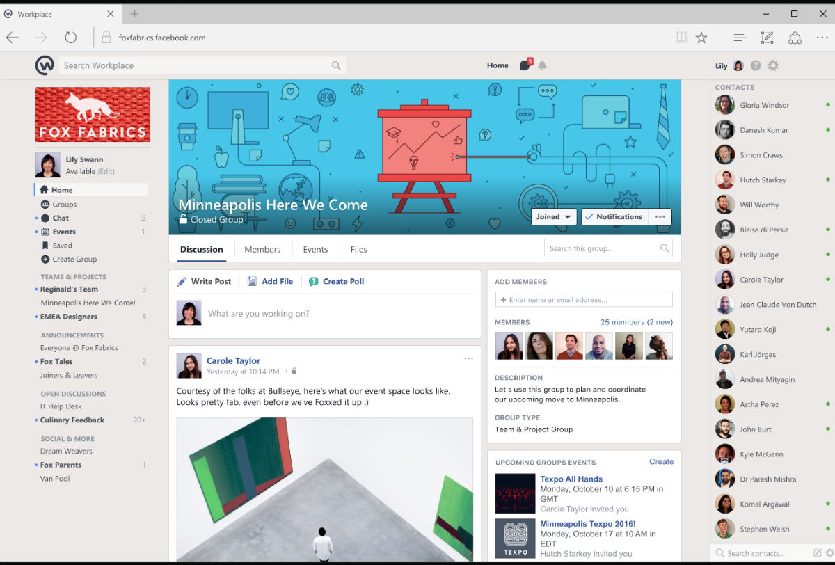 Facebook presenta Workplace, su aplicación para el trabajo fifu