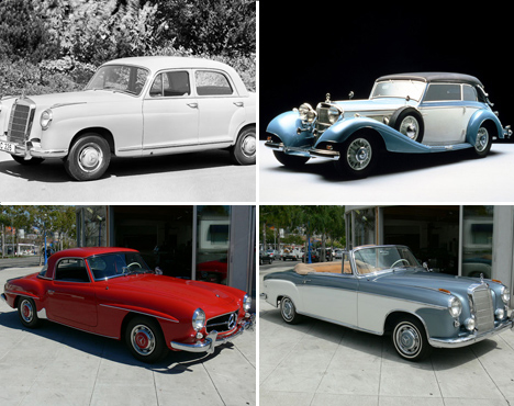 Cuatro vintage de lujo de Mercedes-Benz fifu