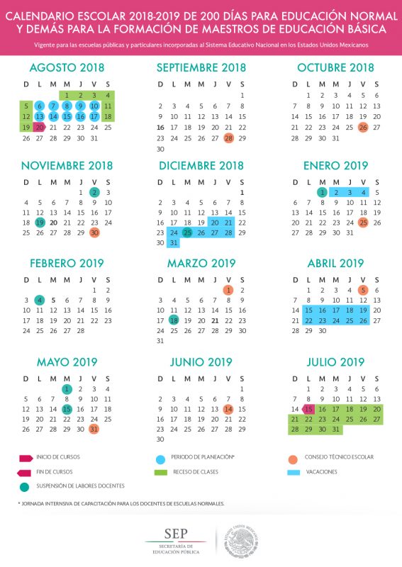 calendario escolar sep 200 días