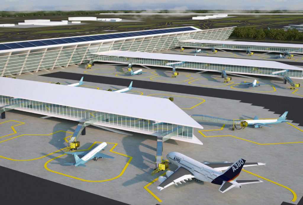 Maquetación del Aeropuerto Internacional Santa Lucía, propuesto por AMLO.