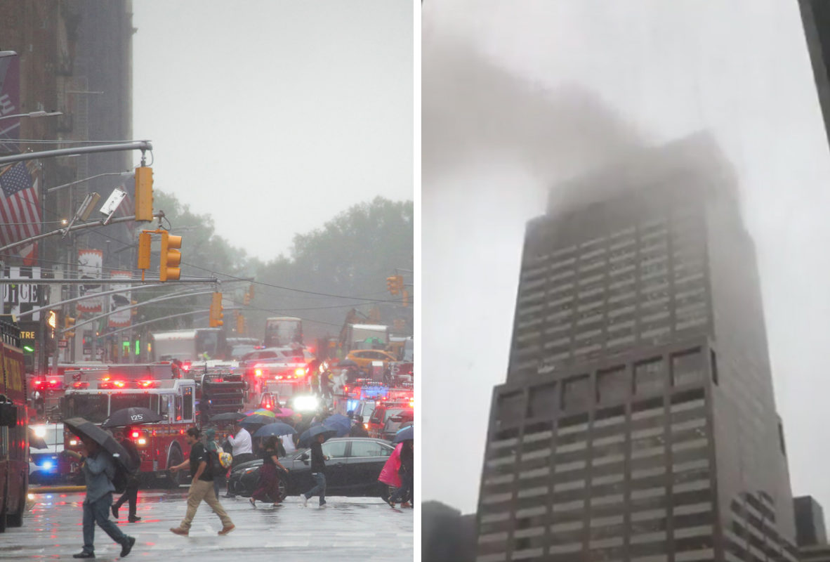 Un helicóptero se impacta en un edificio en Nueva York