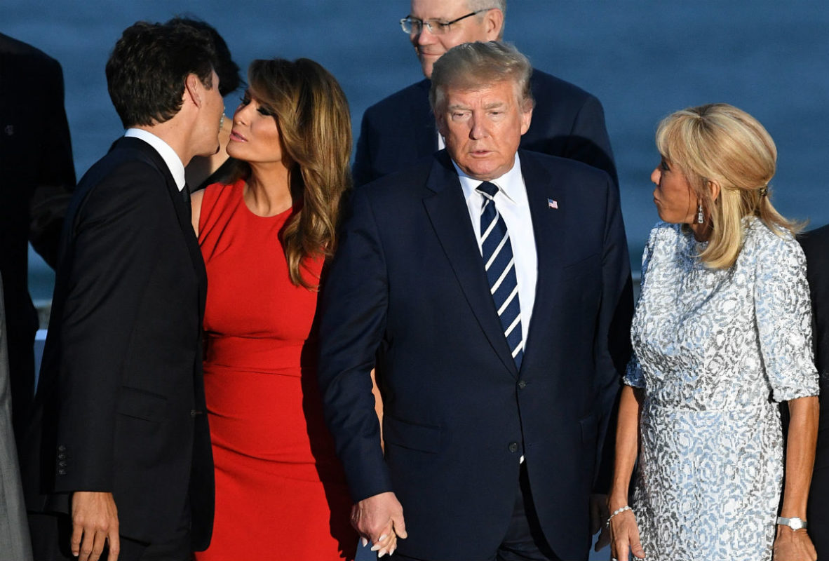 Melania Trump y Justin Trudeau: el beso que marcó la cumbre del G7