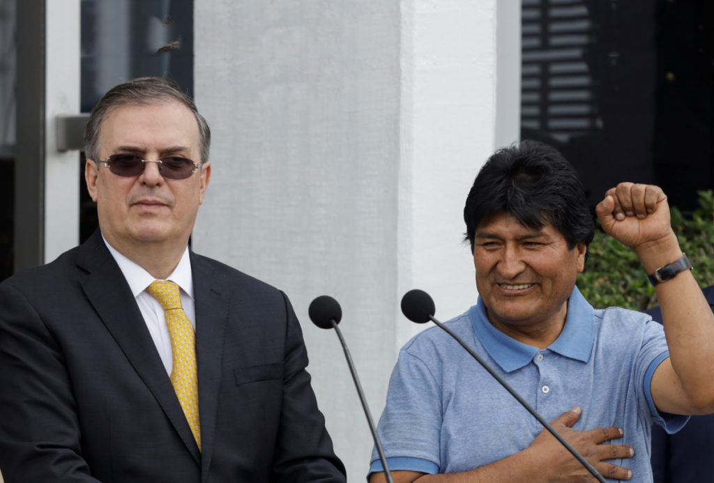 Maarcelo Ebrard y Evo Morales