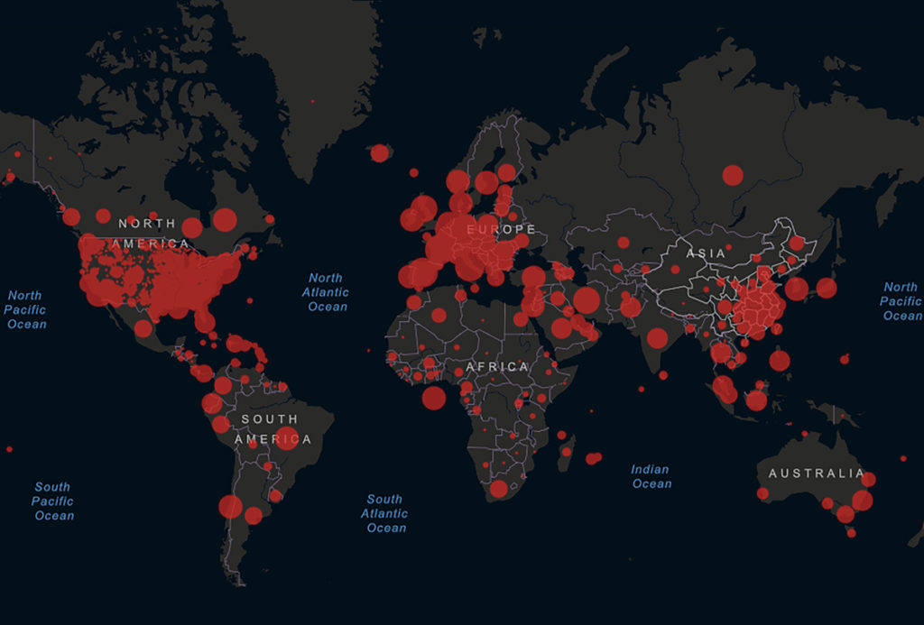 Mapa mundial contagios de coronavirus