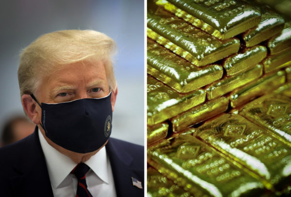 Trump tiene COVID-19 y  ventas de oro se disparan