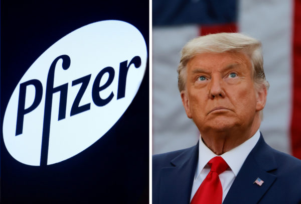 Trump dice que daría una autorización de emergencia a vacuna de Pfizer