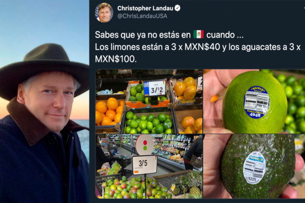 El exembajador Christopher Landau extraña tanto a México que no deja de tuitearlo
