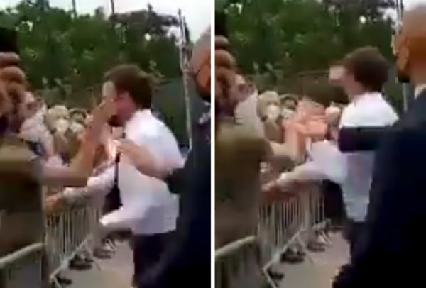 VIDEO: Abofetean a presidente de Francia, Emmanuel Macron, mientras saludaba a multitud