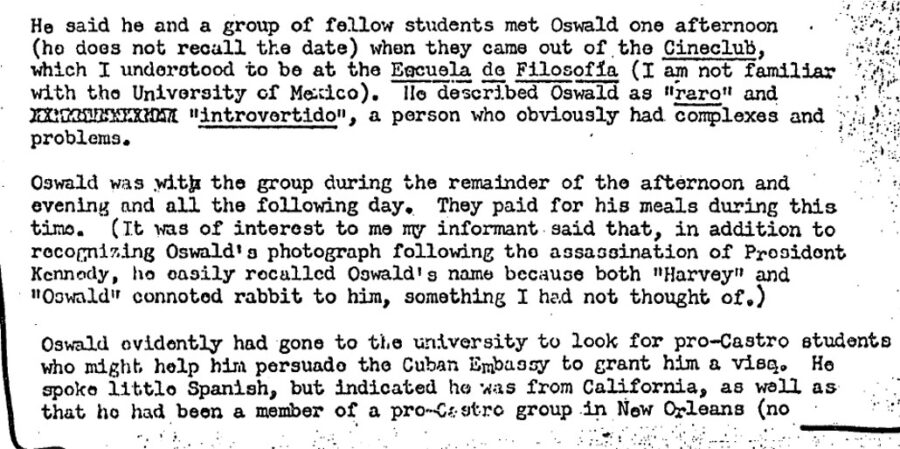 Assassination of John F. Kennedy: new cables reveal data from Lee H. Oswald in Mexico