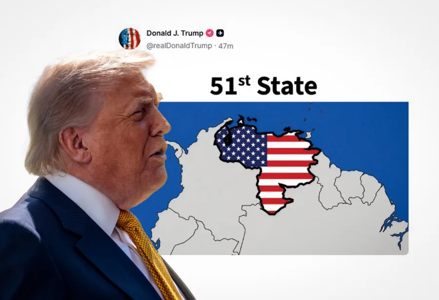 Trump publica imagen de Venezuela como el estado número 51 de Estados Unidos