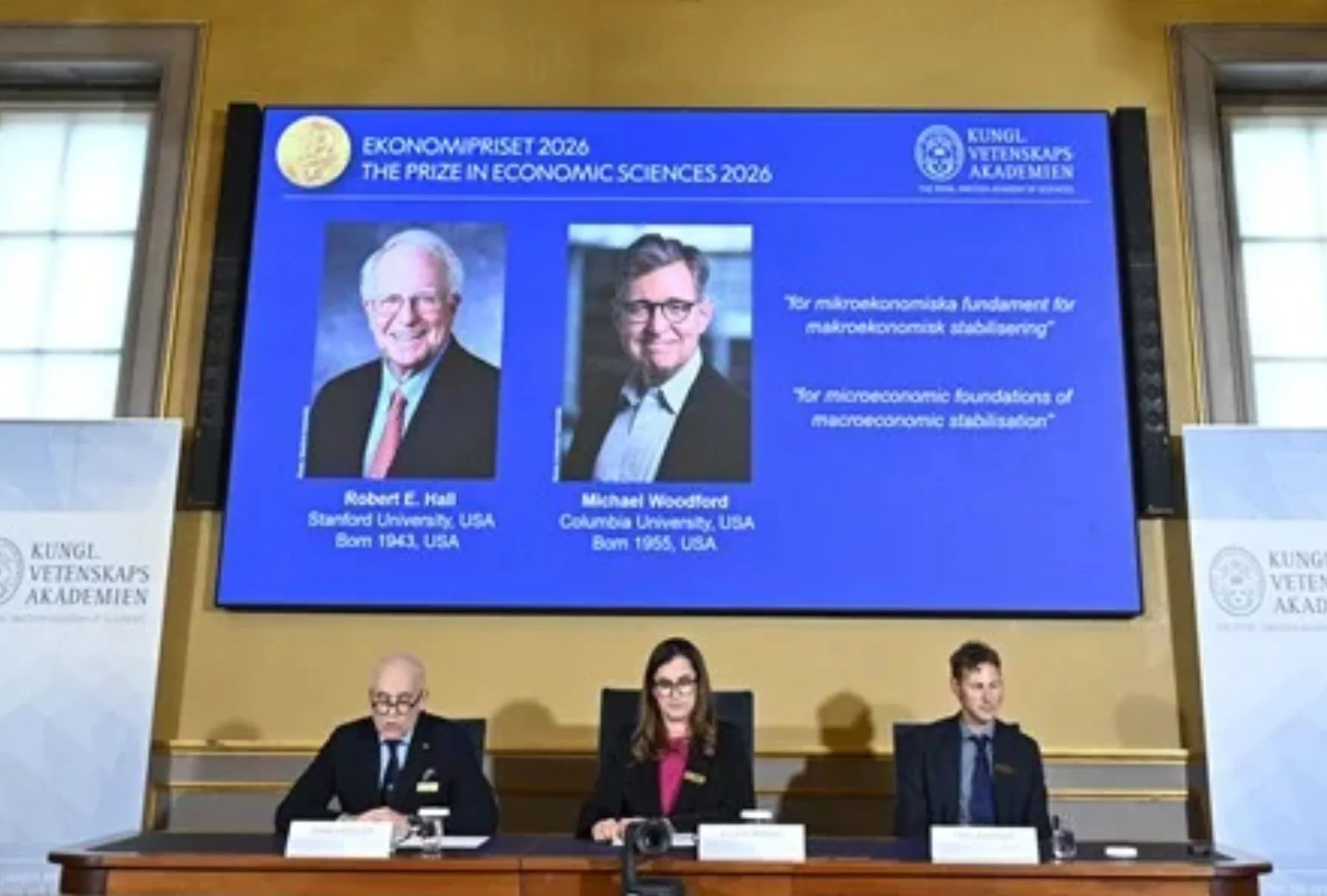 Nobel de Economía 2026: ganan modelos macroeconómicos para enfrentar crisis e inflación de Robert E. Hall y Michael Woodford